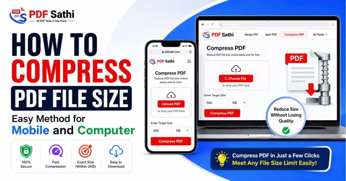 How to compress PDF file size on mobile and computer using PDF Sathi